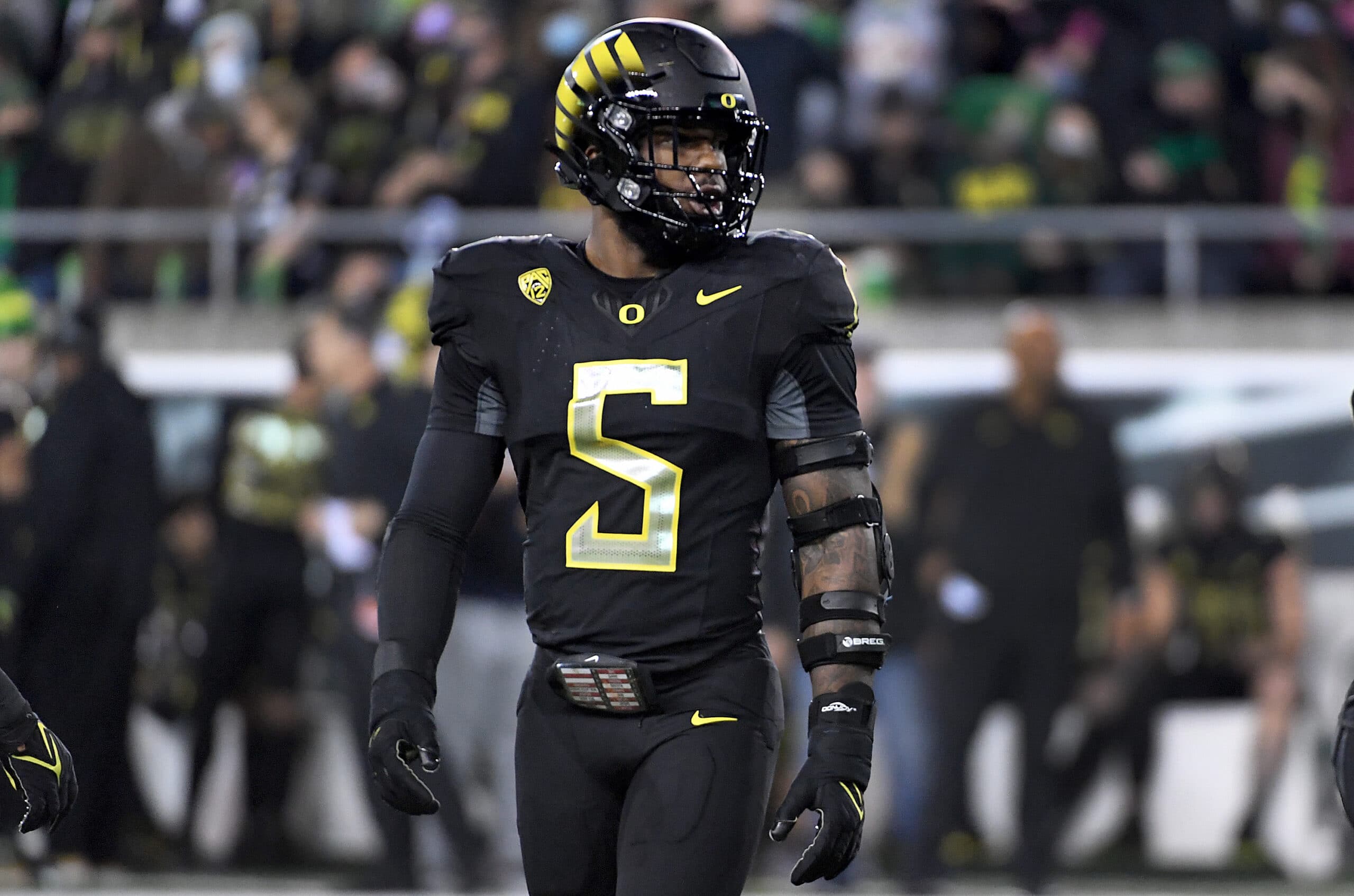 Kayvon Thibodeaux of the Oregon Ducks (Source: Getty Images)
