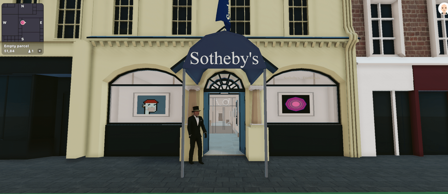 Цифров близнак на аукционната къща Sotheby's в Decentraland