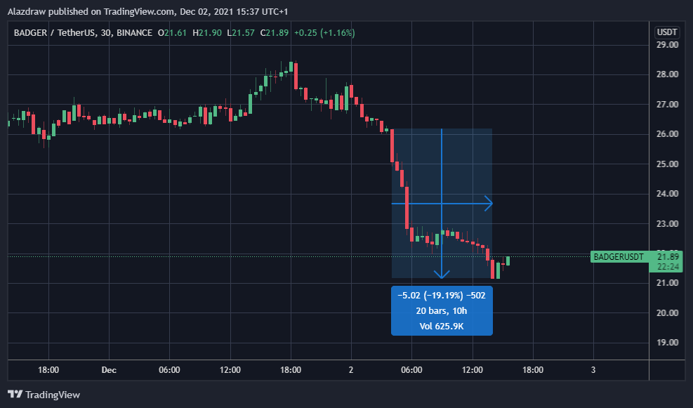 BADGER代币价格趋势（来源：TradingView）