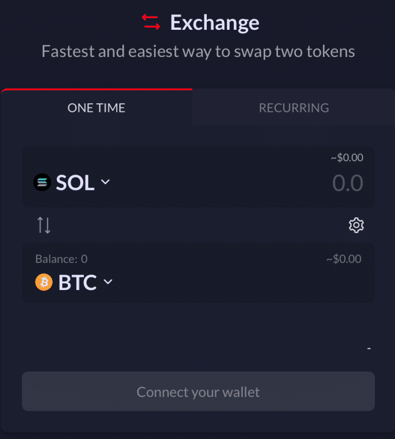 Preview of an exchange on MeanFi