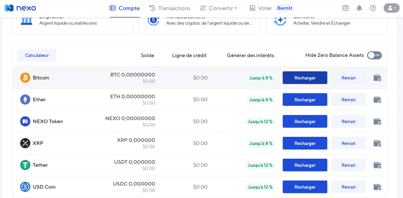 This is where crypto-currency deposits and withdrawals are made