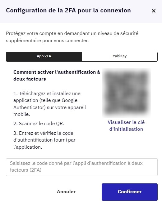Request QR code scan from Kraken exchange