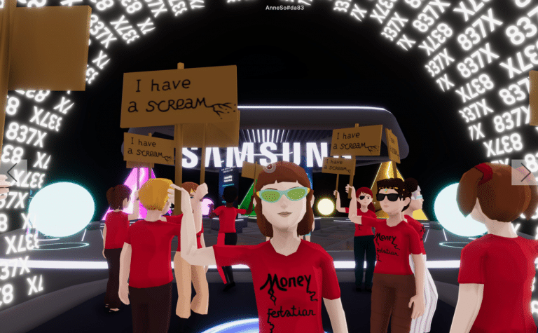 Demonstration in the Decentraland metaverse