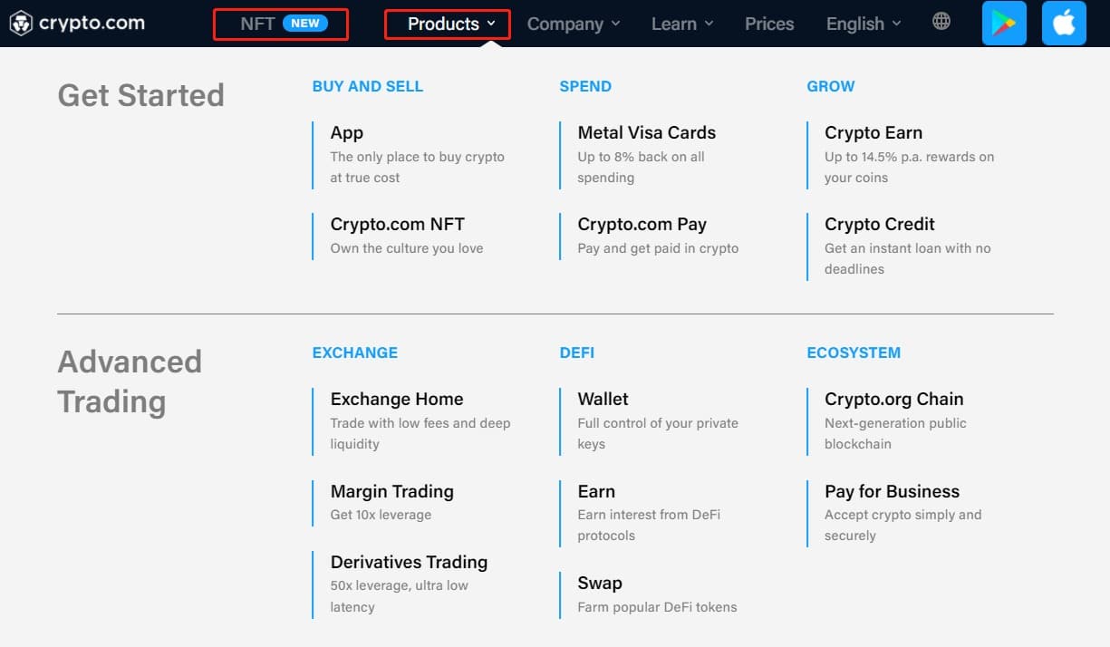 Screenshot Fonte - crypto.com Website