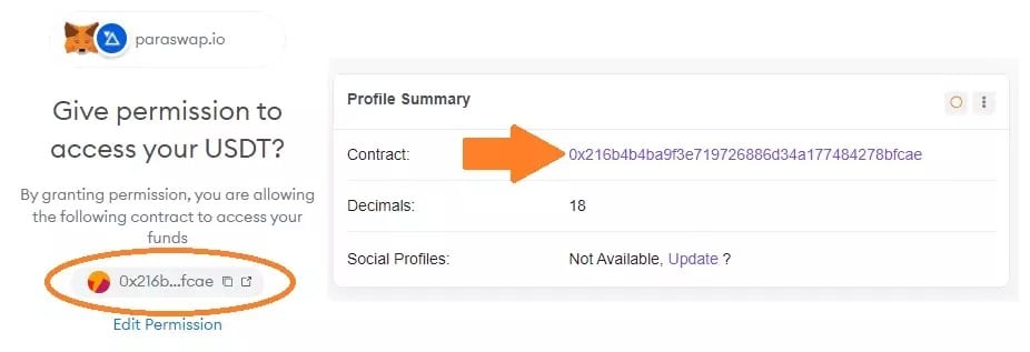 Abbildung 12: Überprüfung eines Smart Contracts vor seiner Unterzeichnung