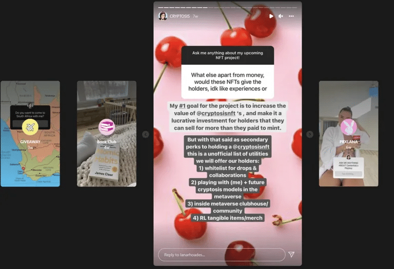 Скрийншоти от публикациите на Лана Роадес в Instagram