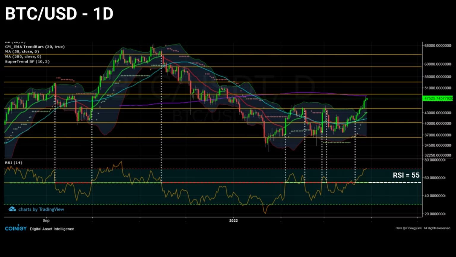 図1:ビットコイン(BTC)の日次価格