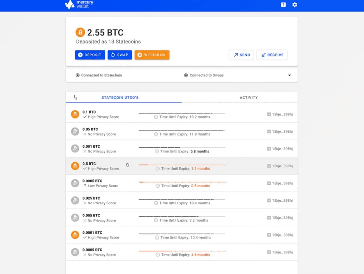 Statecoins sind Teil der Statechain-Architektur