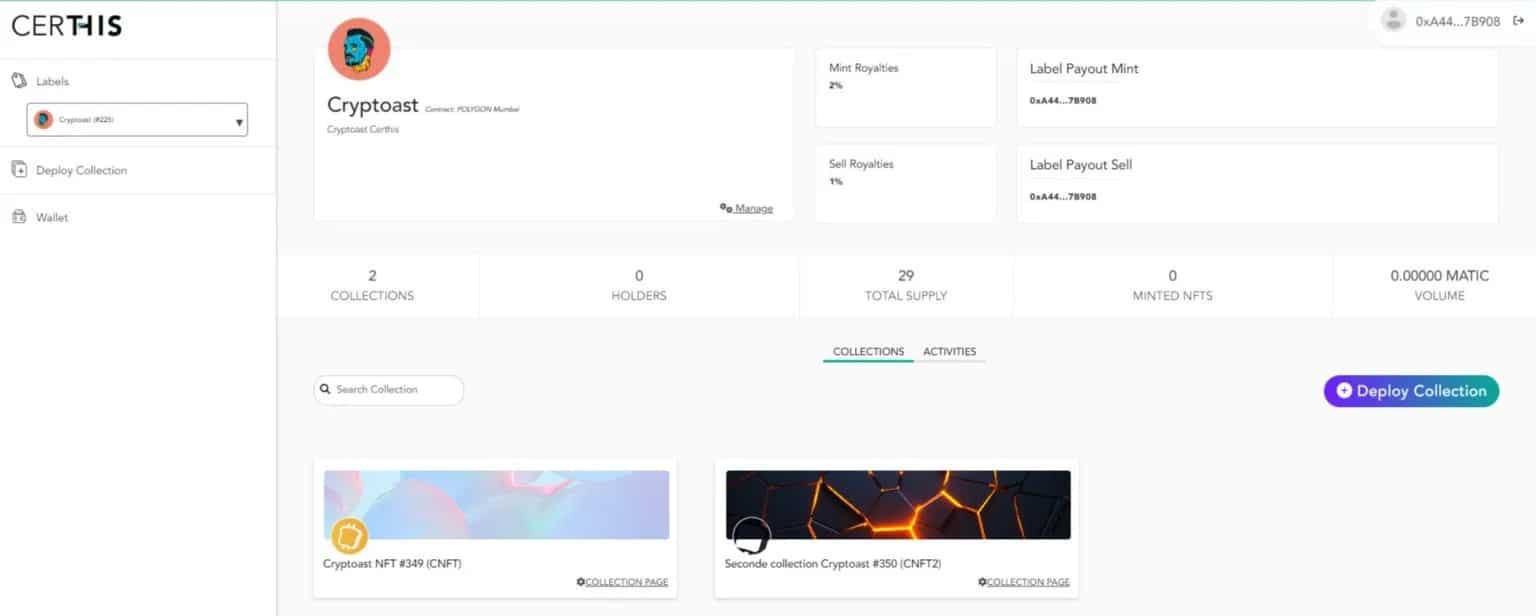Figure 1: Overview of the Certhis dashboard