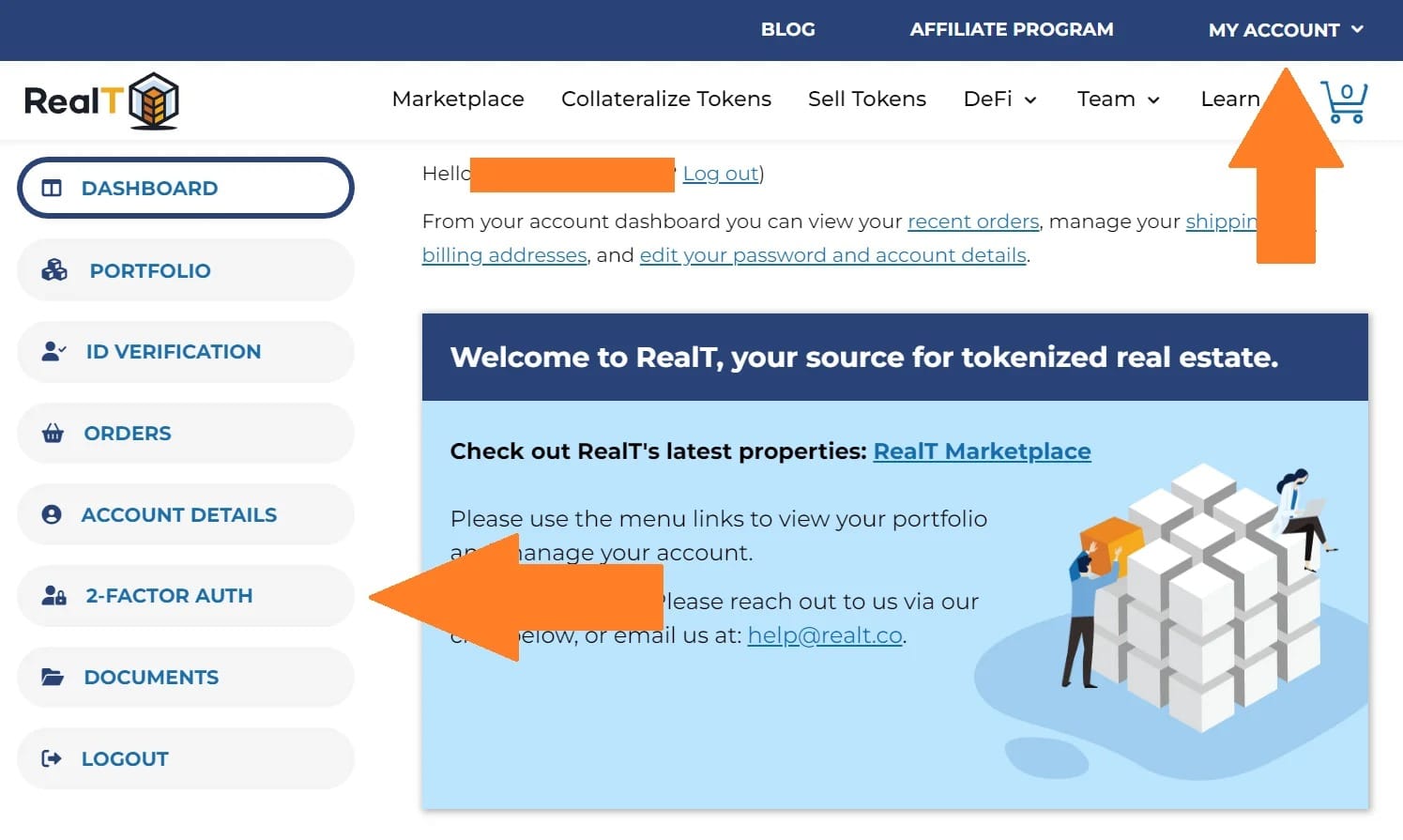 Figure 2: Accessing 2FA on RealT