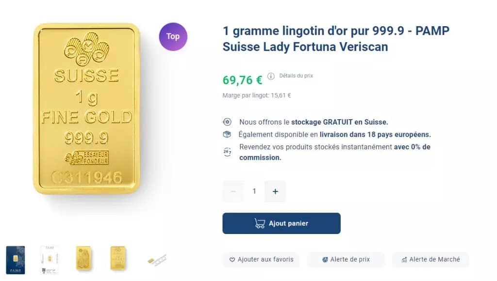 図3-GOLD AVENUEのウェブサイトにおける金購入画面の概要