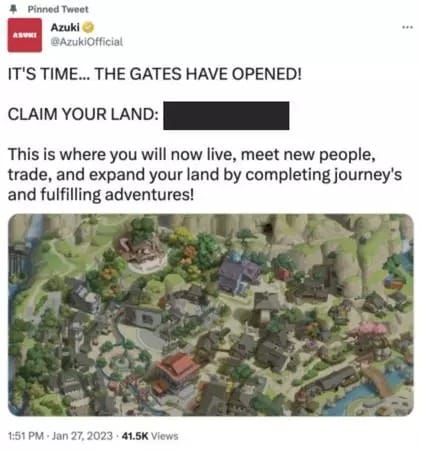 Screenshot van kwaadaardige tweet, sindsdien verwijderd (link verborgen)