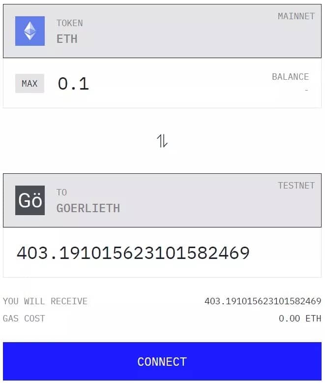 Brug van LayerZero naar Goerli testnet