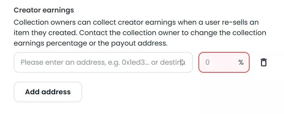 Setting up creator fees on OpenSea