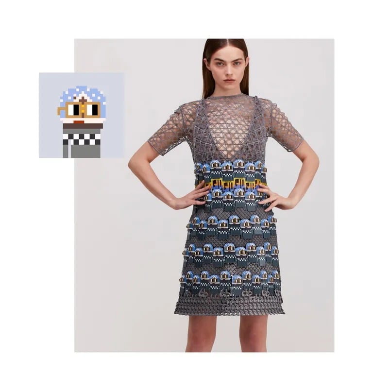 L'abbigliamento stampato in 3D insieme all'ispirazione NFT. Immagine: Dor Sharon