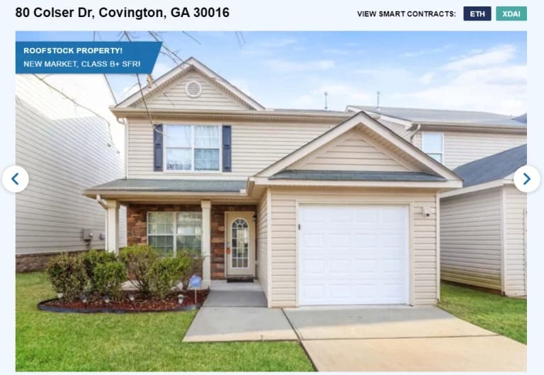 Preview van de woning in Georgia die het resultaat is van de samenwerking tussen RealT en Roofstock