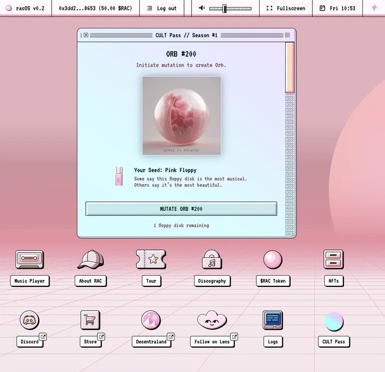 Een blik op het mutatieproces van de CULT Pass orb. Afbeelding: RAC