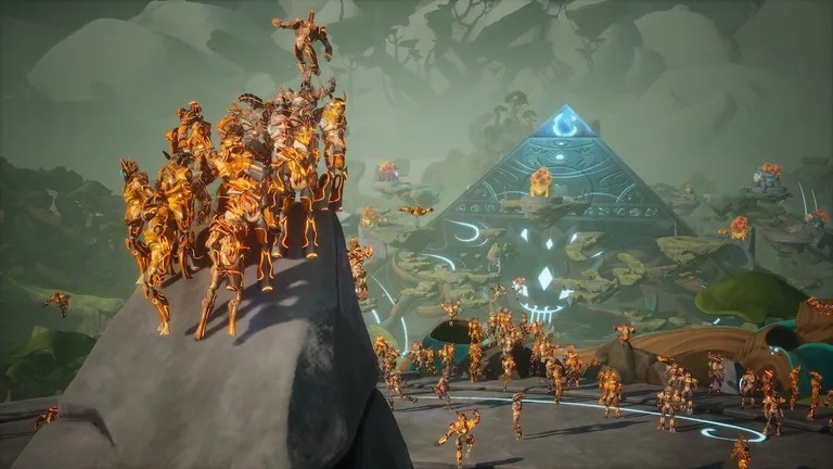 Des masses de joueurs s'empilent dans le monde Otherside Second Trip. Image : Yuga Labs