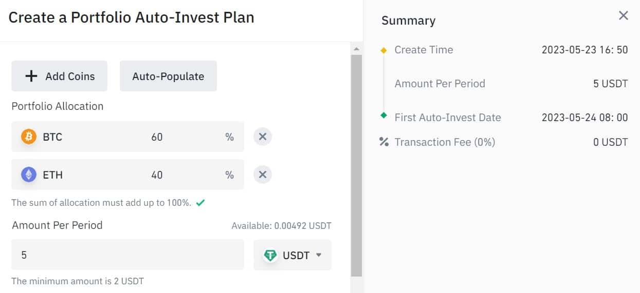Obrázek 2 - Vytvoření strategie na Auto-Invest