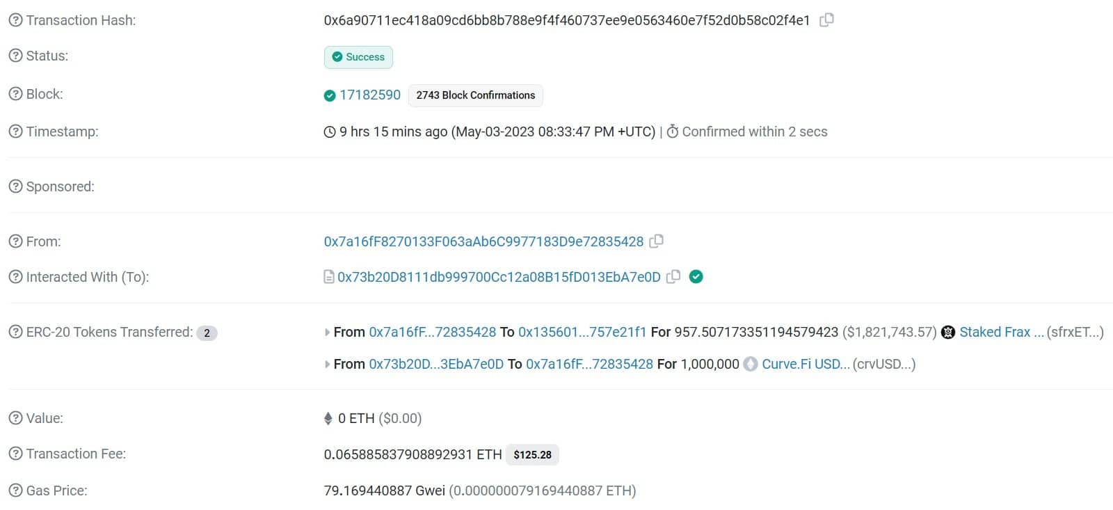 图2--用抵押的Frax Ether借入100万crvUSD