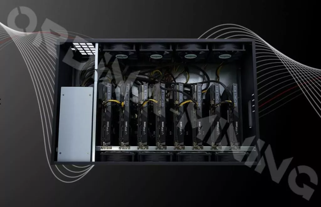 Figure 3 - Overview of an Ordina Aomno rig containing 8 GPU RTX 3070