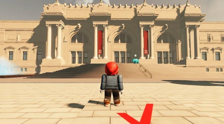 Пользователи могут посетить Метрополитен-музей в Roblox и исследовать виртуальные пространства, вдохновленные самим музеем. Изображение: The Met