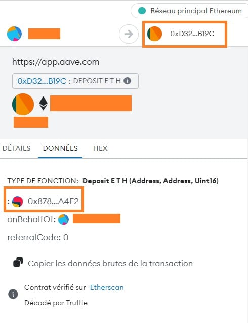 Figure 1 - Smart contracts to deposit ETH on Aave