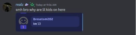 Una schermata di Discord che mostra un utente presumibilmente minorenne sul sito di gioco d'azzardo Robux Bloxmoon. Immagine: