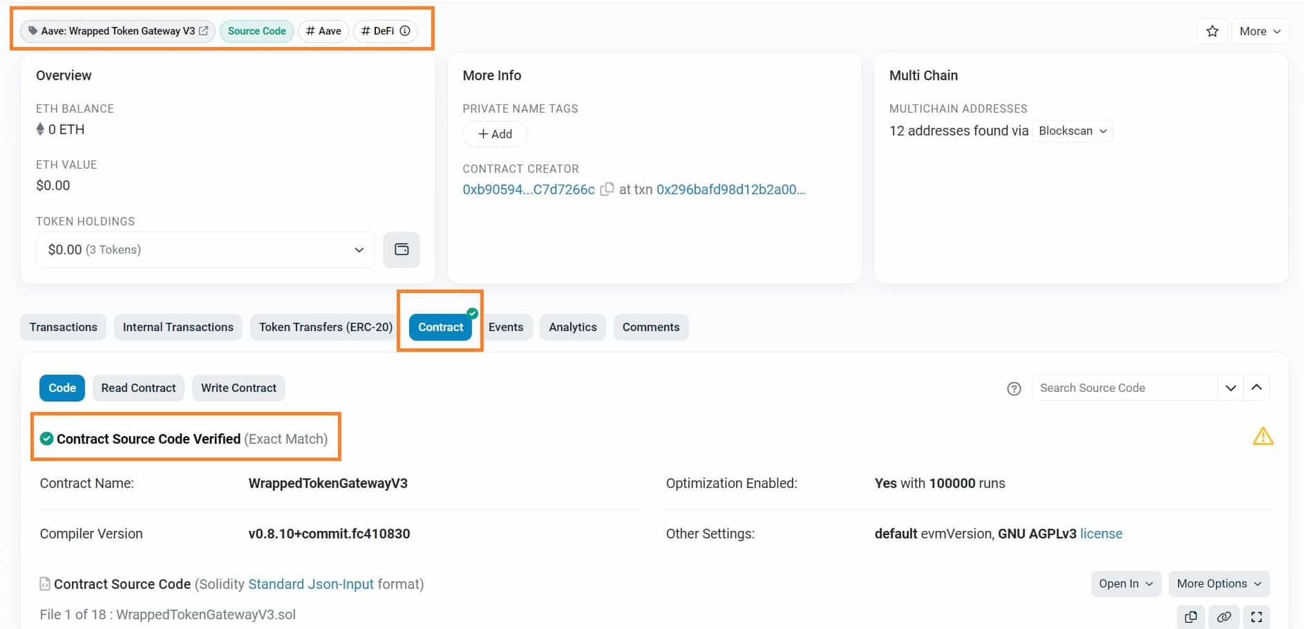 Figure 2 - Verification of a smart contract on Etherscan