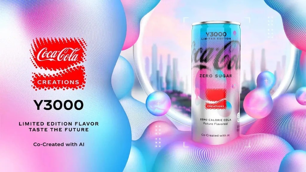Banner pro novou příchuť Coca-Cola vytvořený společně s umělou inteligencí. Obrázek: Coca-Cola