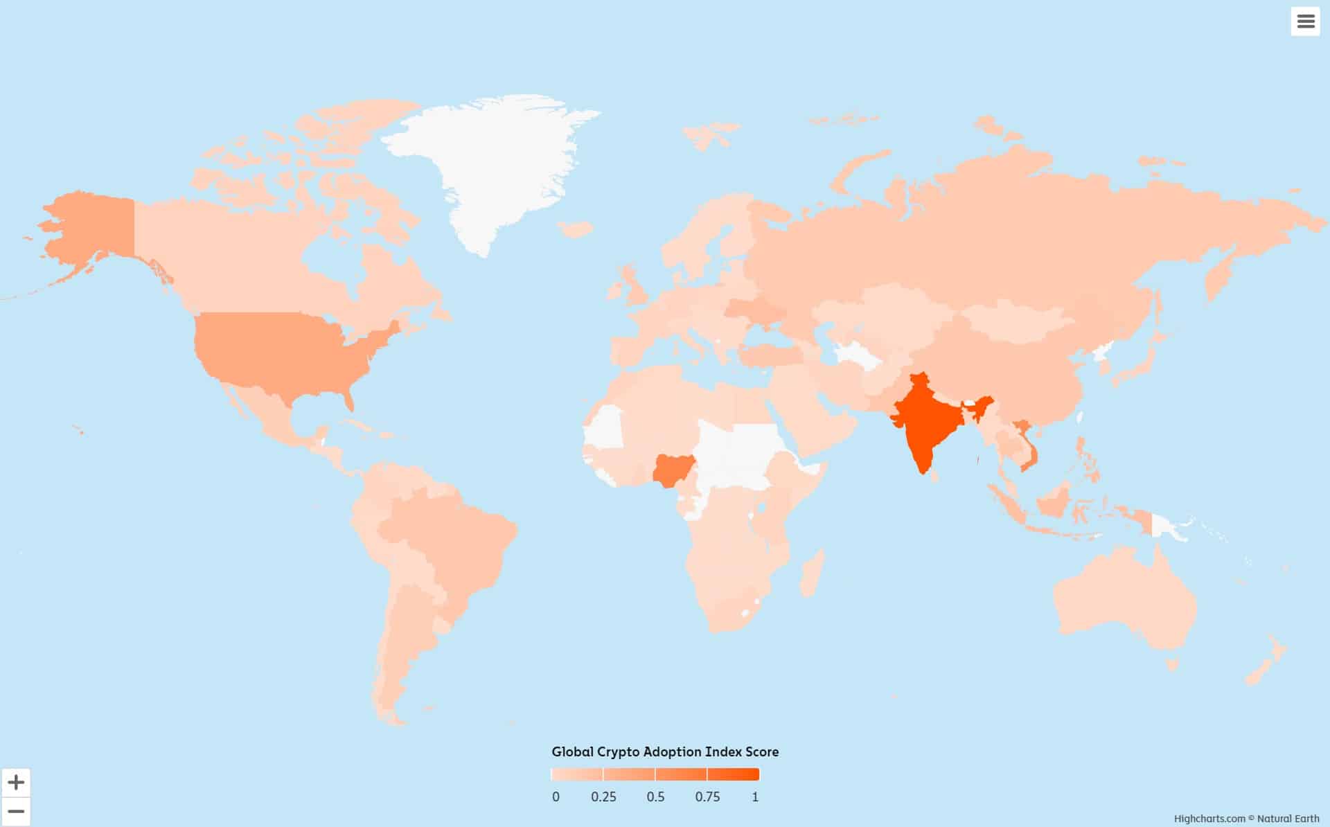 Global crypto adoption score