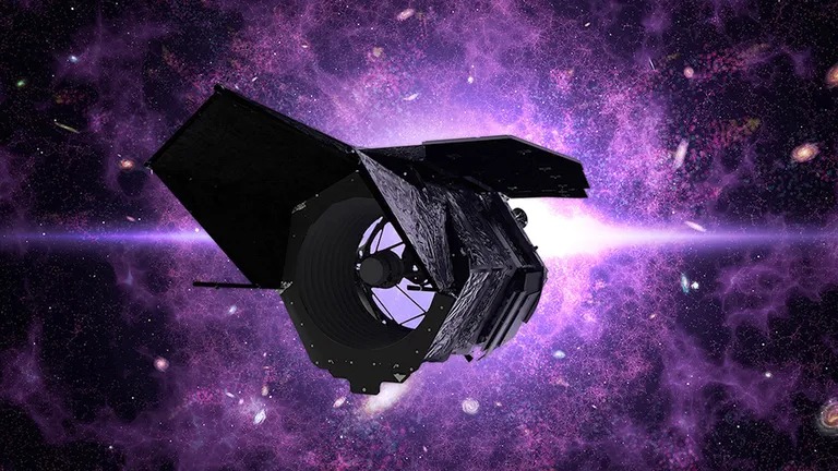 Visualization of the Rome Telescope by Nancy Grace. 图片来源:美国国家航空航天局