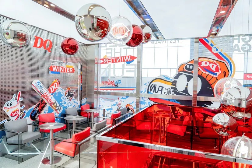 Inside the Chengdu Dairy Queen, now temporarily converted into a