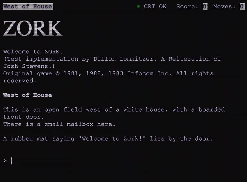 Zork on Bitcoin.