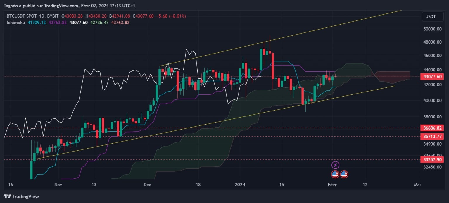 Daily Bitcoin price chart