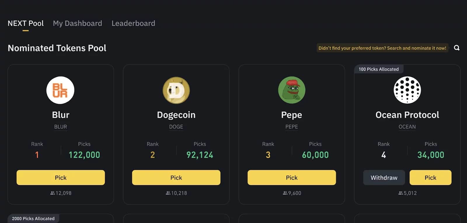 Binance Next Pool Preview