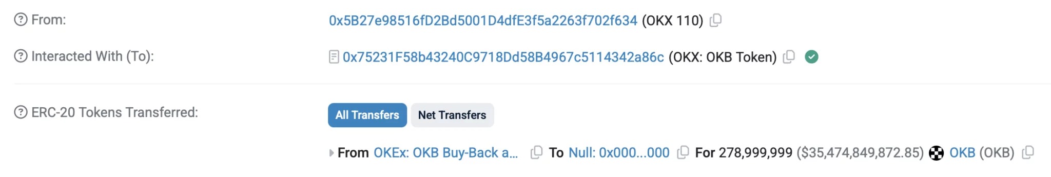 Die Plattform OKX hat OKB-Token im Wert von 35 Milliarden Dollar verbrannt