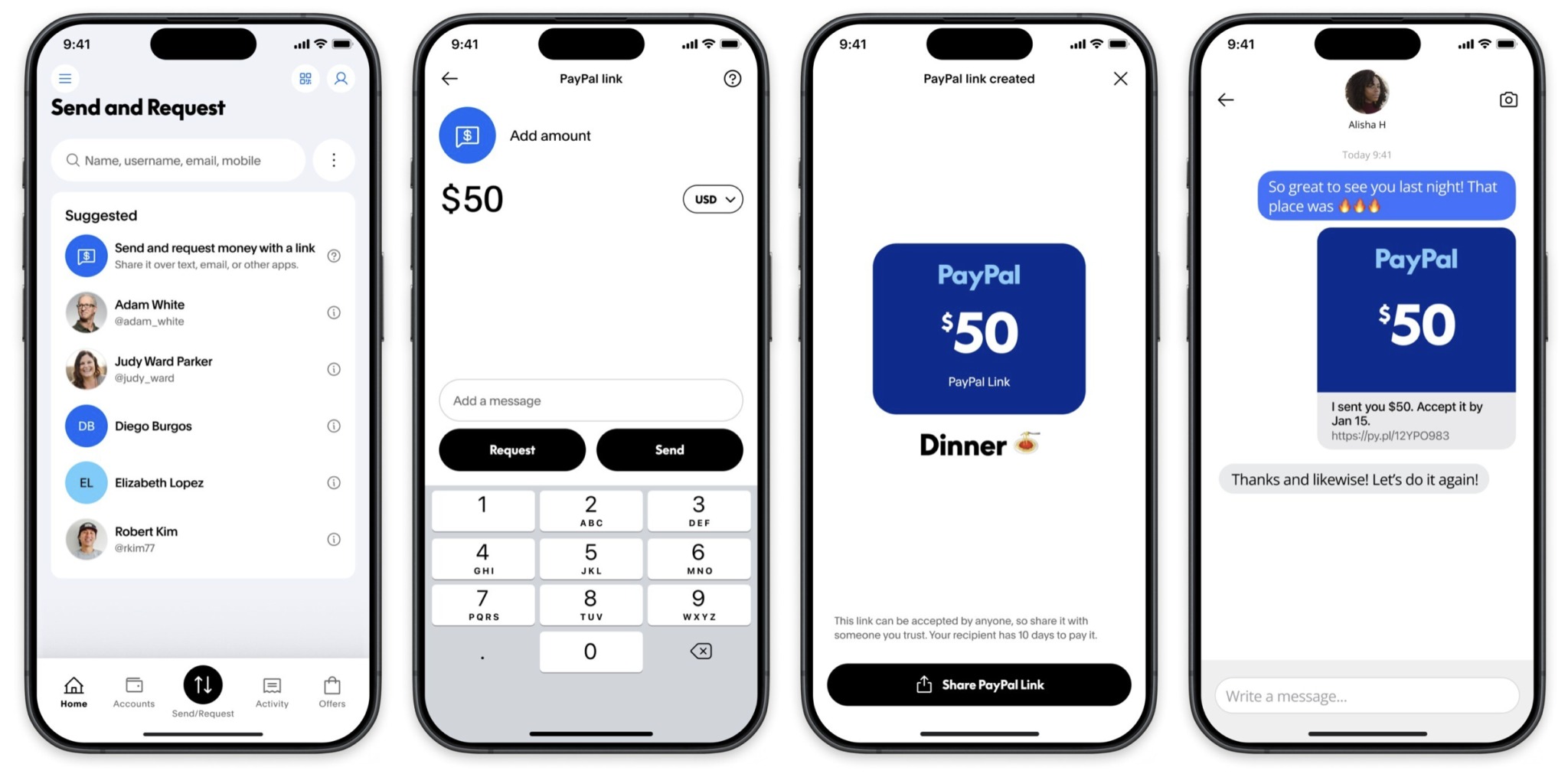 Пример перевода денег с помощью PayPal Links