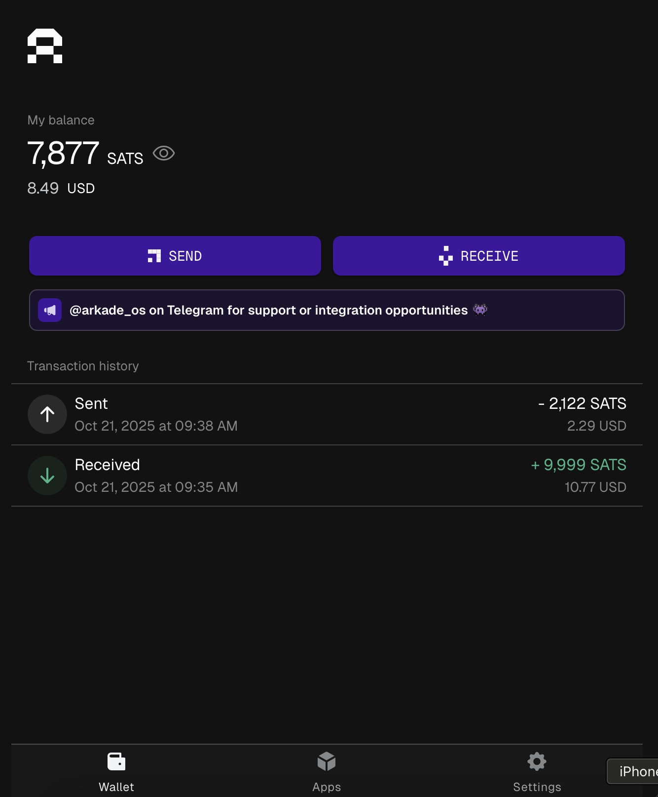 Image of the Arkade wallet
