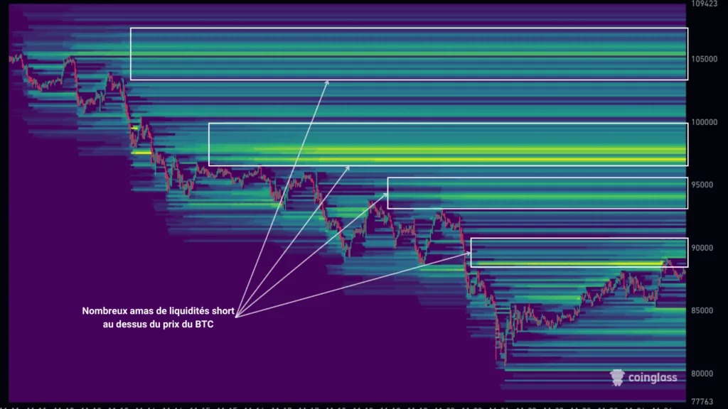 Figure 7: Heat map of liquidations in the BTC derivatives markets
