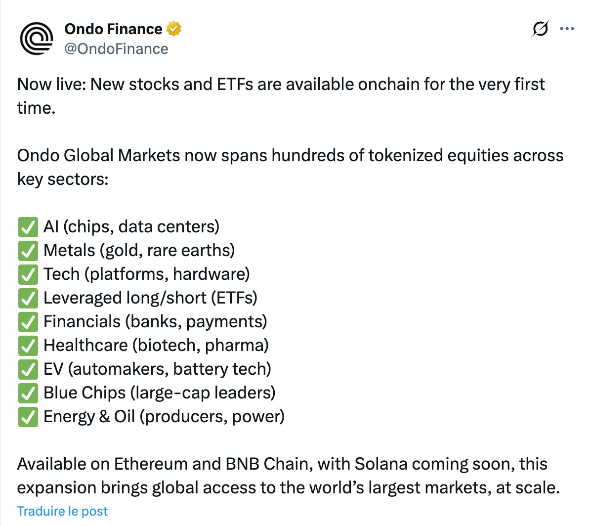 Tweet from Ondo Finance