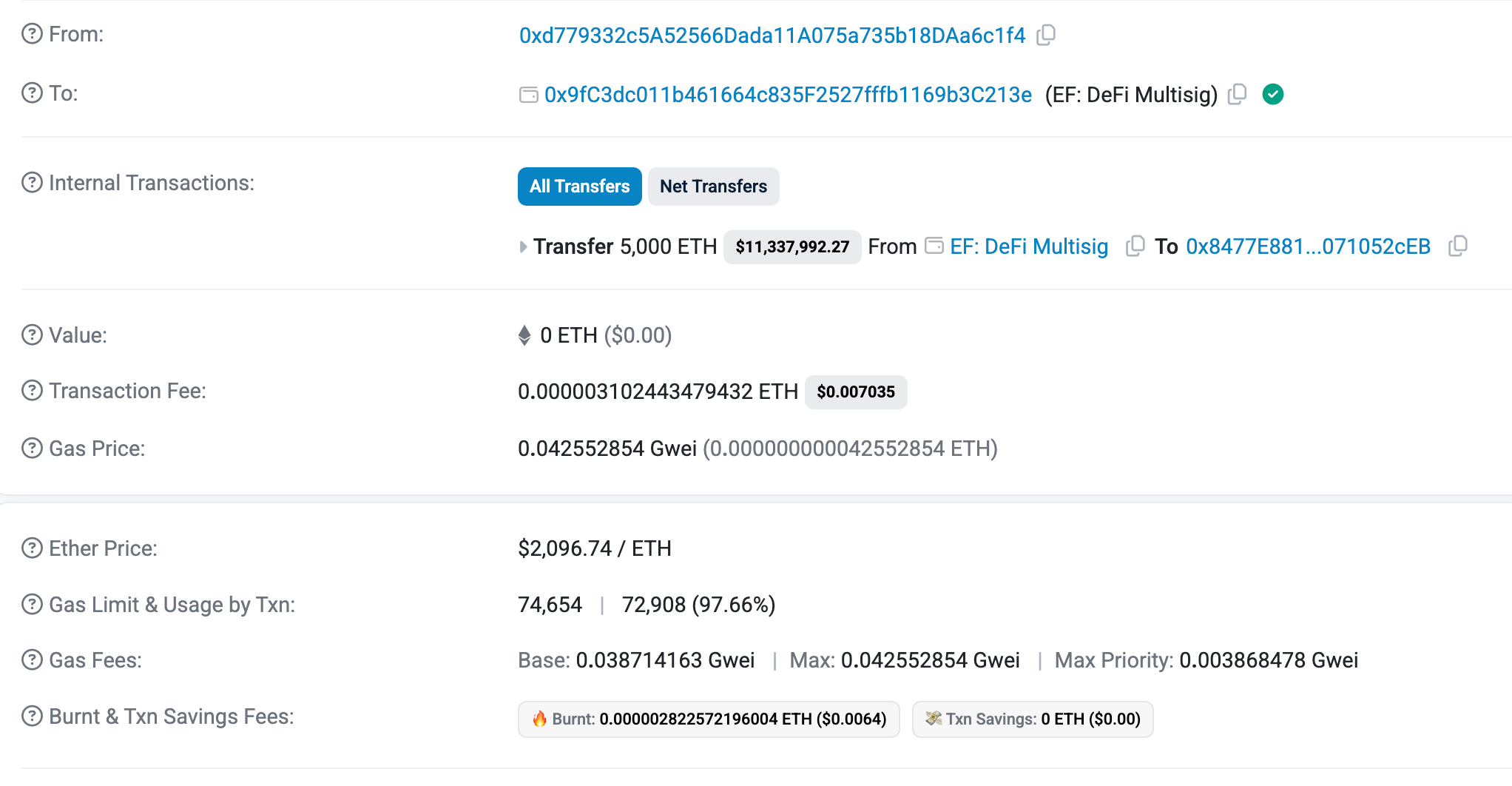 Transaction between the Ethereum Foundation and BitMine